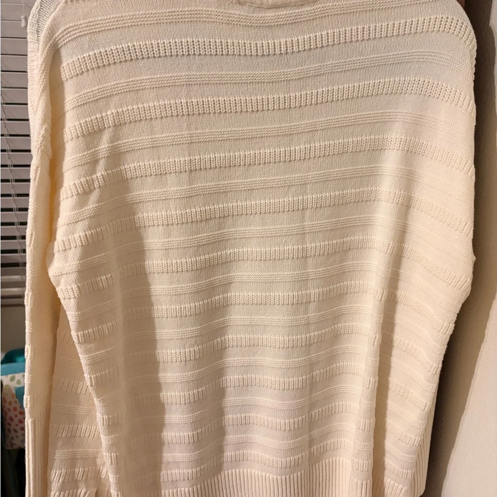 LOFT Cream Ribbed Knit Sweater - Picture 4 of 4